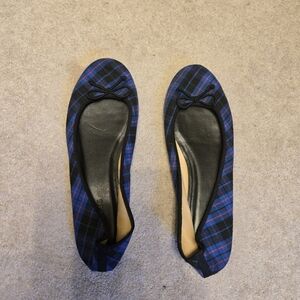 Talbots Women's Multicolor Plaid Ballet Flats Size 8AA